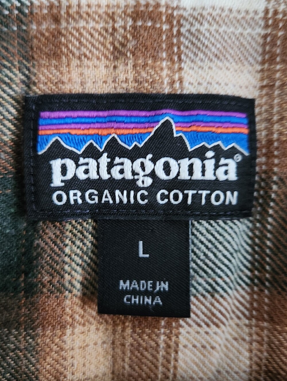 Brown And Grey Plaid Flannel Button Up Patagonia Size Large - Picture 5 of 8